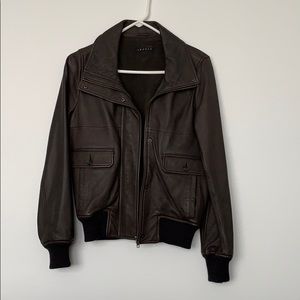Theory Brown Leather Jacket